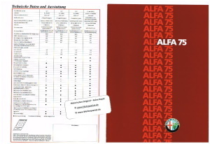 Alfa Romeo 75 Autoprospekt 80er Jahre