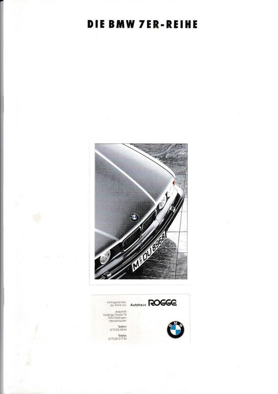 BMW 7er Reihe Prospekt 1992