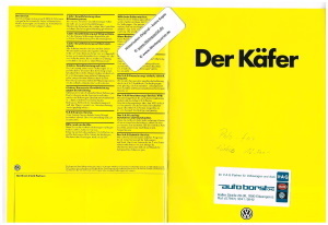 VW Käfer Herbie Prospekt brochure 1985