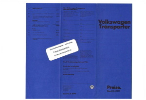 VW Bus Bulli Preisliste 1979