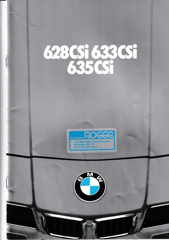 Autoprospekt BMW 6er Coupe 1979