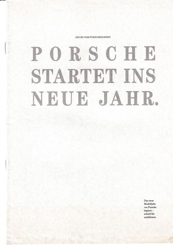 Start up with Porsche 80er Jahre Prospekt