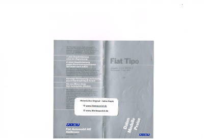 Fiat Tipo Preisliste 1989