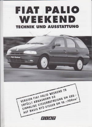 Fiat Palio Weekend Prospekt Technik 1999