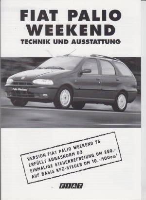 Fiat Palio Weekend Prospekt Technik 1998