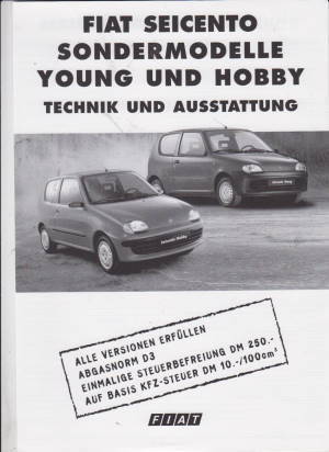 Fiat Seicento Young + Hobby Prospekt Technik 1999