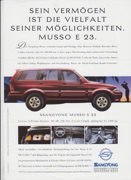 Ssangyong Musso E 23 Prospekt 1997