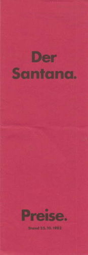 VW Santana Preisliste 1982