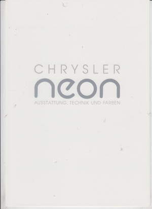 Chrysler Neon Prospekt 1994 Technik Farben
