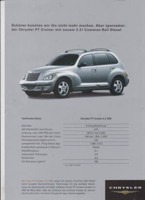 Chrysler PT Cruiser Prospekt Technik 2001