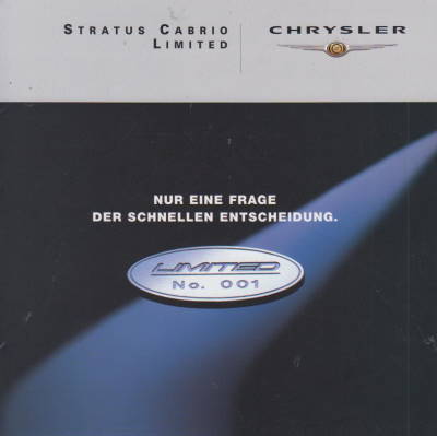 Chrysler Stratus Cabrio Limited   Prospekt 2000