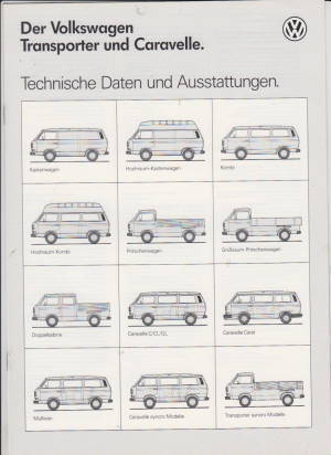 VW Transporter Prospekt Technik 1990