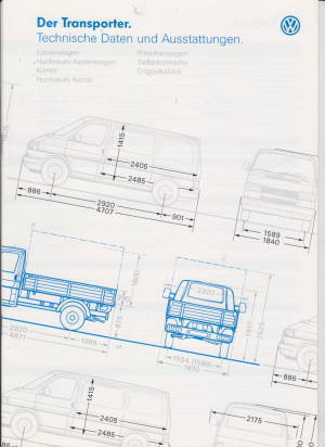 VW Transporter Prospekt Technik 1996
