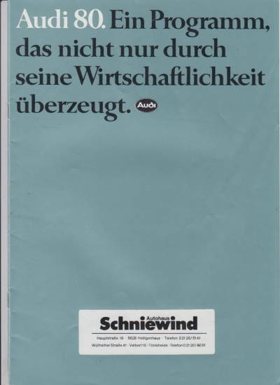 Audi 80 Prospekt August 1981