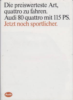 Audi 80  Quattro Autoprospekt