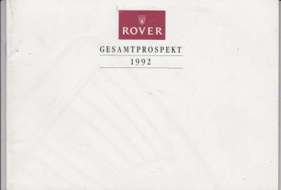 Rover PKW Programm Prospekt 1992