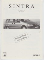 Opel Sintra Preislisten