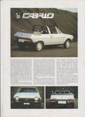 Bertone Cabrio Fiat Ritmo Prospekt