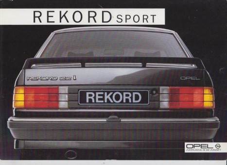 Opel Rekord E Sport  Prospekt 1985