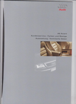 Audi A6 Avant 1997 Autoprospekt Farben