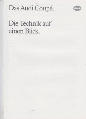 Audi Coupe Autoprospekt Technik 1992