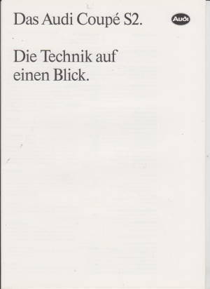 Audi Coupe S2 Technik Prospekt 1992