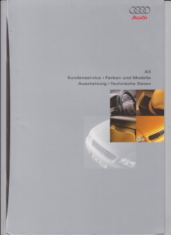 Audi A3 Farbkarte Technik 1996