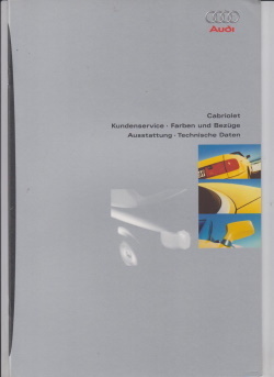 Audi Cabriolet Farbkarte Technik 1996