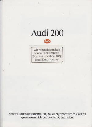 Audi 200 Autoprospekt 1988