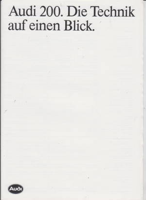 Audi 200 Technikprospekt 1990