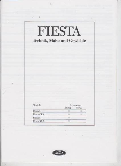 Ford Fiesta Prospekt Technik 1990