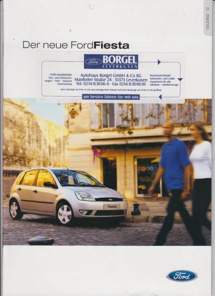 Ford Fiesta Prospekt 2002 - für Fans