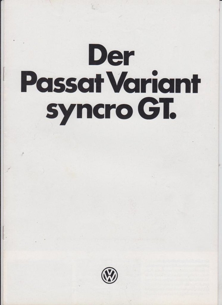 VW Passat Variant syncro GT Prospekt 1985