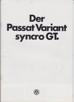 VW Passat Variant syncro GT  Prospekt 1985