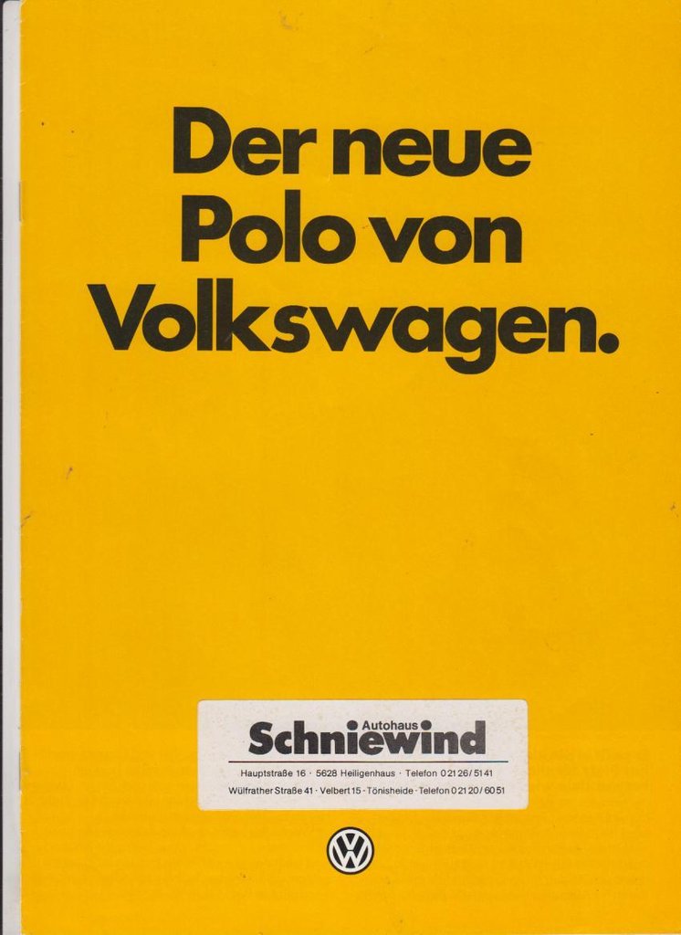VW Polo 1981 Prospekt