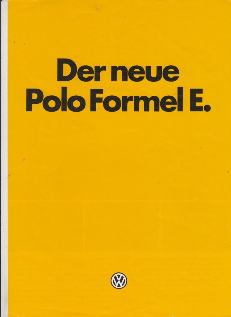 VW Polo Formel E Prospekt 1980