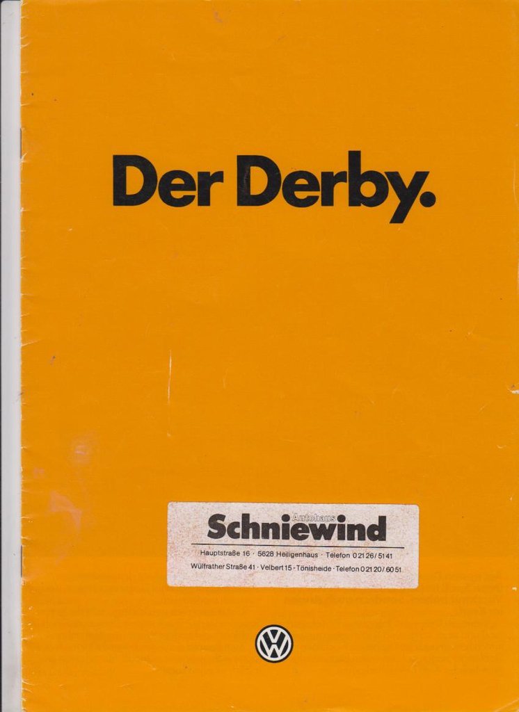 Autoprospekt VW Derby 1979