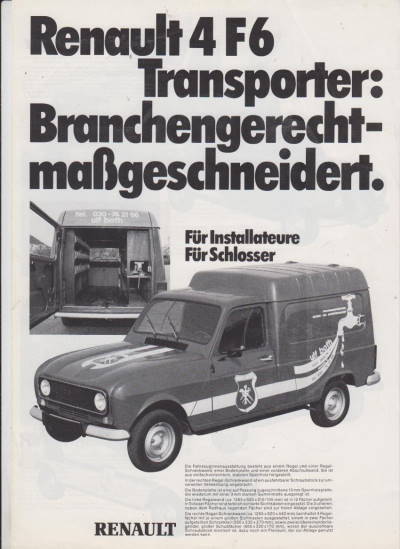 Renault 4 F6 Transporter Prospekt