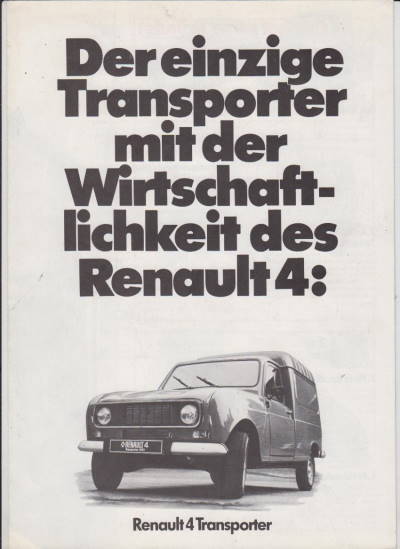 Kultig: Renault 4 Transporter Prospekt