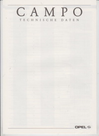 Opel Campo Prospekt Technik 1991