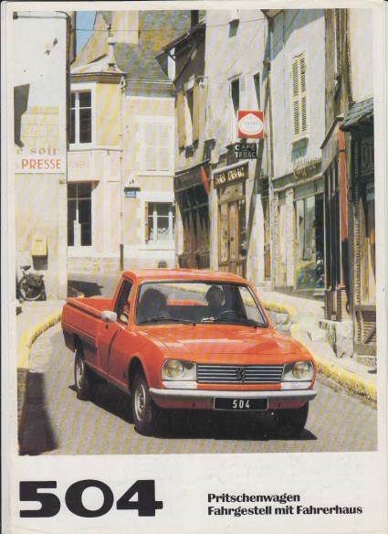 Peugeot 504 Pritschenwagen  Prospekt 1980
