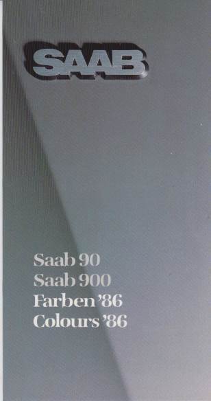 Saab 90 und 900 Farbkarte 1986