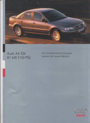 Audi A4 TDI mit 110 PS Prospekt 1995