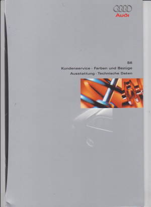 Audi S6 Prospekt Farben Technik  1996