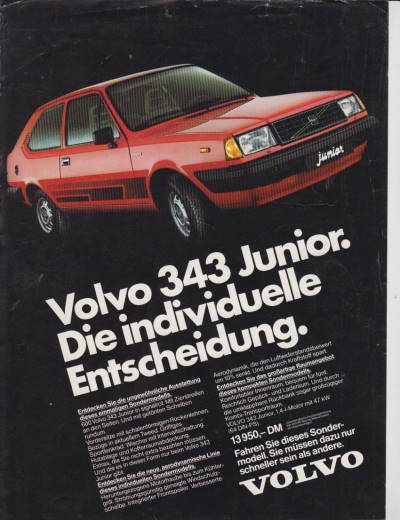 Volvo  343 junior  Autoprospekt