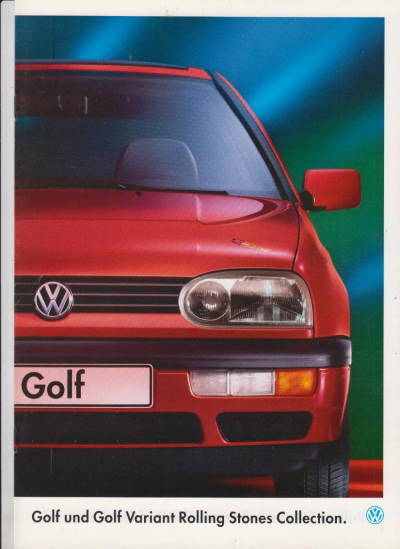 VW  Golf Rolling Stones  Prospekt 1995 Kult