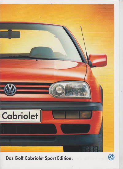 VW Golf Cabrio Sport Edition Prospekt 1997