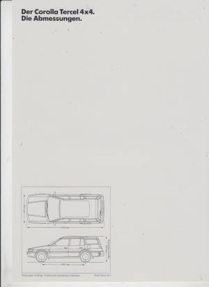 Toyota Corolla Tercel 4x4 Technikprospekt 1992