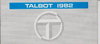 Talbot Programm Prospekt 1981