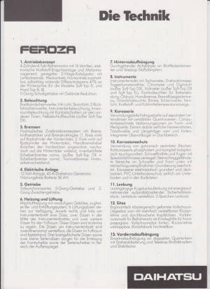 Daihatsu Feroza Prospekt Technik  1989